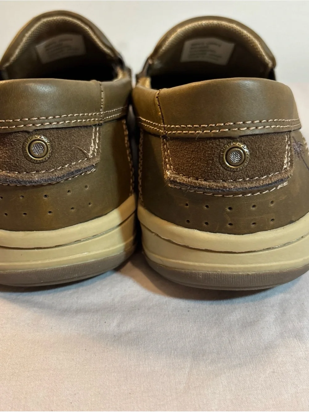 Margaritaville Men's Olive-Brown Slip-On Moccasins